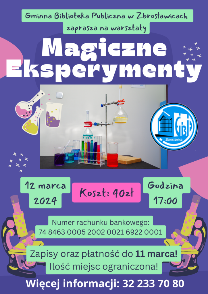 Blue Colorful Illustration Science Experiment Poster