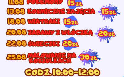 Zajęcia wakacyjne w sierpniu w bibliotece w Zbrosławicach!