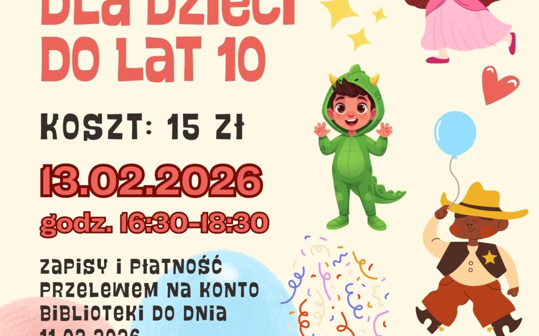Bal przebierańców dla dzieci w bibliotece w Zbrosławicach!